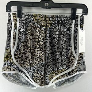 Calvin Klein Womens Prism White Multicolor Smocked Logo Stripe Shorts - XS - NWT